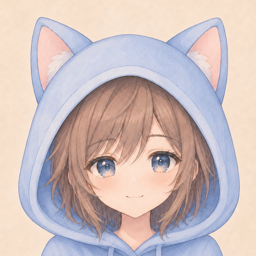 Mikoのアイコン。猫耳フードをかぶってほほえむ子